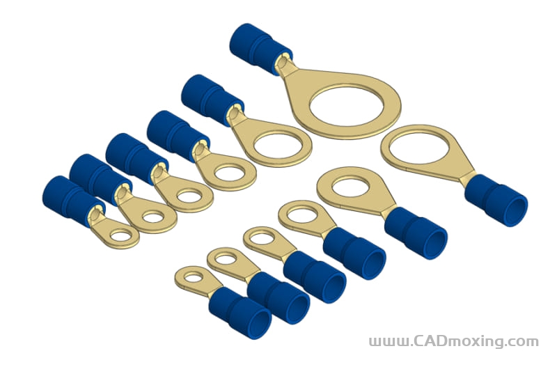 RV2冷压O型铜鼻子预绝缘接线圆端子