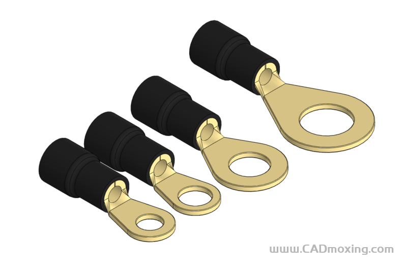 RV3.5冷压O型铜鼻子预绝缘接线圆端子