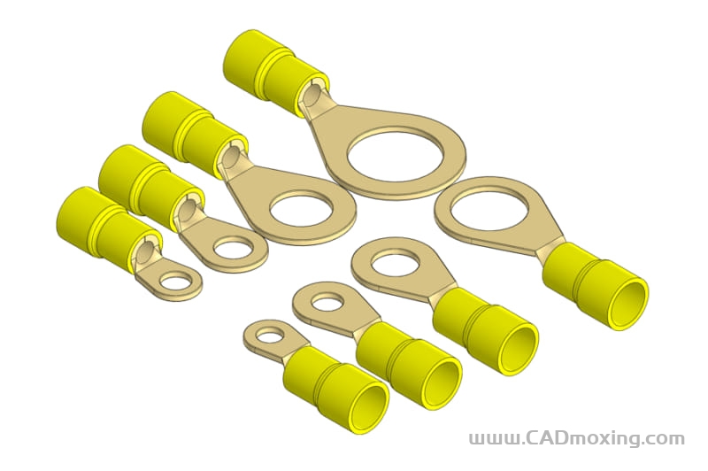RV5.5冷压O型铜鼻子预绝缘接线圆端子
