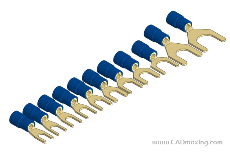 SV2叉型预绝缘冷压U型接线铜鼻端子