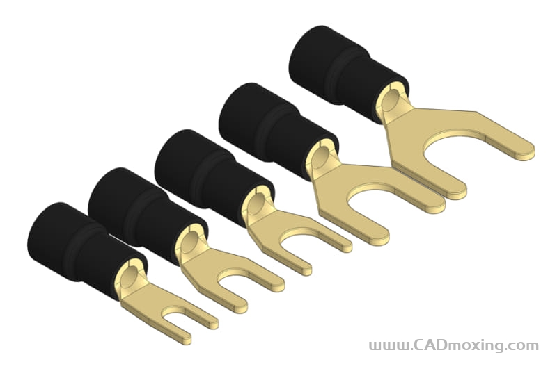 SV3.5叉型预绝缘冷压U型接线铜鼻端子