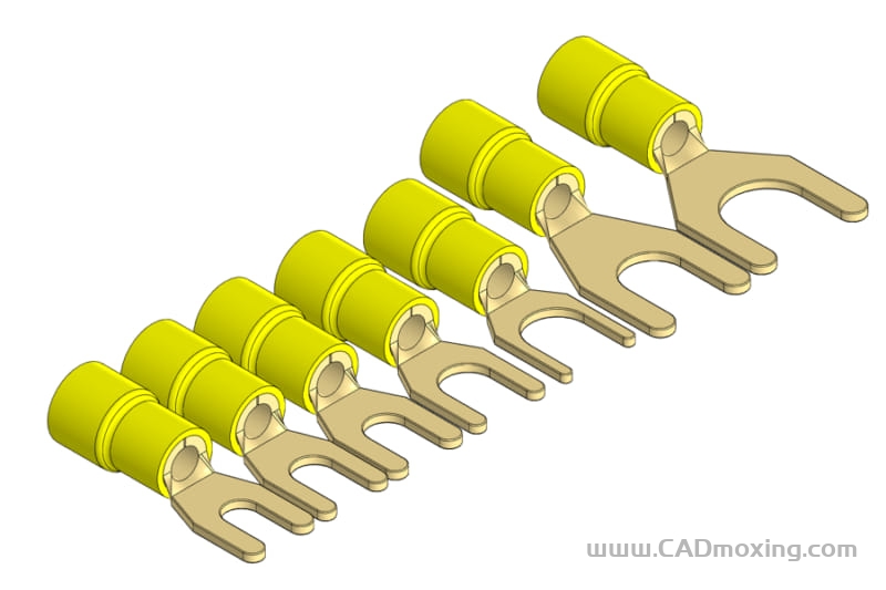 SV5.5叉型预绝缘冷压U型接线铜鼻端子