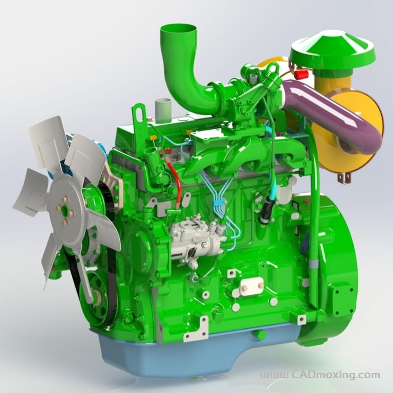 CAD模型网110 KV 发电机用柴油发动机三维模型