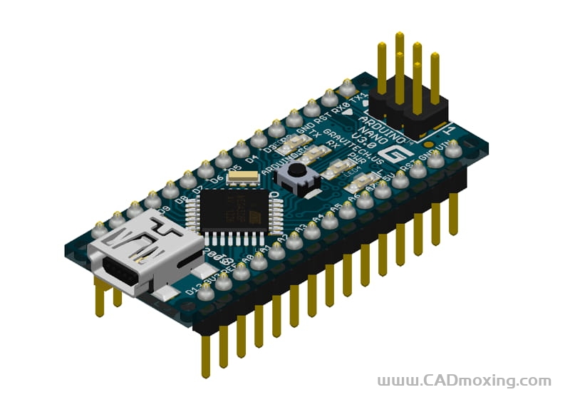 CAD模型网Arduino Nano 开发板模块三维模型