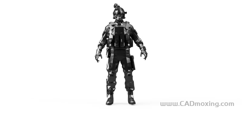 CAD模型网男性3d人体特种兵模型三维模型