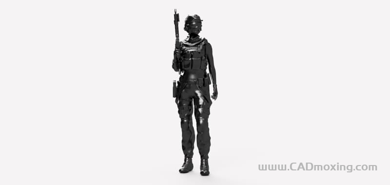 女性3d人体特种兵模型