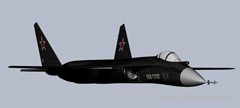 CAD模型网苏霍伊 SU-47 前略翼隐身战斗机三维模型