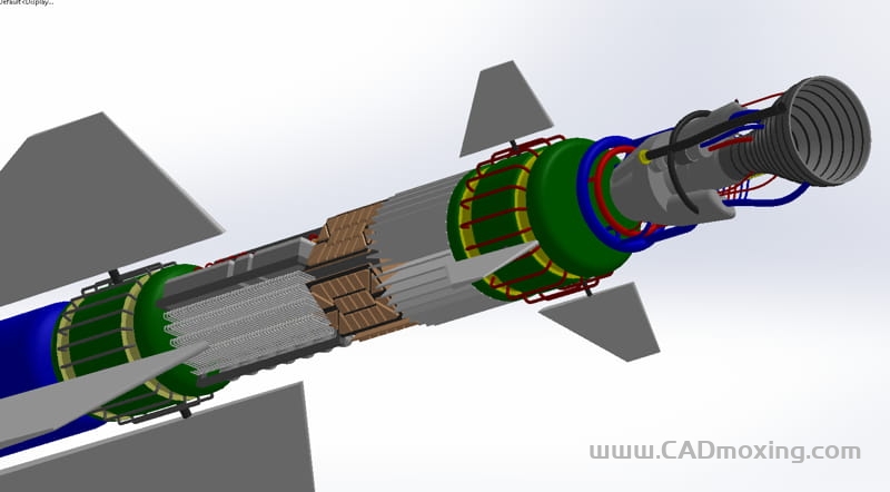 CAD模型网苏联SAMSA-2制导防空导弹内部结构简易模型三维模型