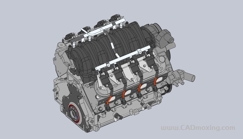 CAD模型网通用LS3发动机V8汽车发动机三维模型