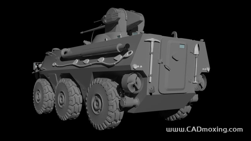 CAD模型网中国北方工业WZ551轮式装甲车三维模型