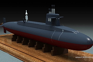潜艇水下航行器潜航器安德鲁·杰克逊SSBN-619战略核潜艇模型