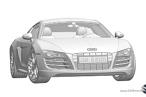 奥迪R8汽车跑车模型