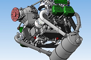 罗泰克斯 水平对置 Rotax912is活塞汽油航空发动机外形结构