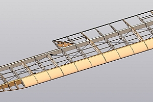 PO-2型固定翼飞机襟翼机翼肋骨大梁结构