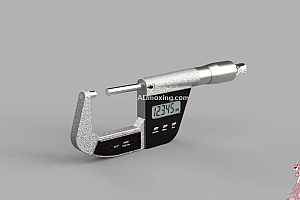 三丰Mitutoyo数显千分尺量具结构设计模型图
