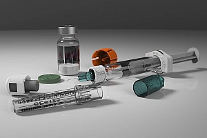 医用0.65毫升疫苗注射器套装模型图