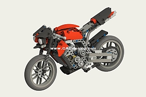 乐高机械积木玩具摩托车赛车模型