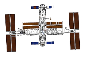 中国天宫空间站一比一高精度建模