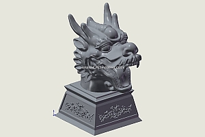 十二生肖兽首三维模型 龙头(dragon)