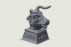十二生肖兽首三维模型 牛头(cow)