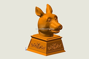 十二生肖兽首三维模型 兔头(rabbit)