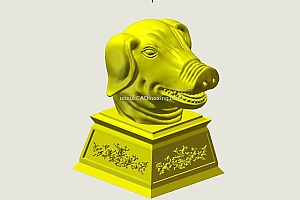 十二生肖兽首三维模型 猪头(pig)