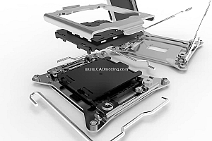 电脑 CPU中央处理器安装 LGA2011 插槽