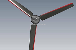 直径φ2米固定翼飞机碳纤维三叶螺旋桨叶桨毂+翼型数据