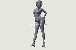 3D打印站姿女性模特模型