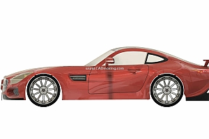 梅赛德斯奔驰超跑汽车AMG-GT气动外形设计模型