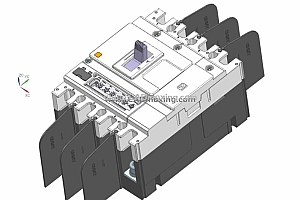 NM5S-125Q 4P塑料外壳式断路器三维模型