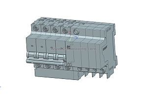 NXBFLE-63-4P剩余电流动作断路器空气开关三维模型免费下载