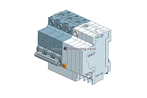 NXBLE-32-3P&N剩余电流动作断路器空气开关三维模型免费下载