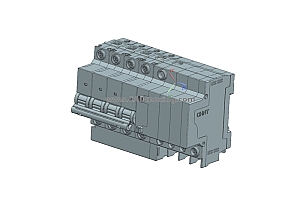 NXBLE-63E 4P剩余电流动作断路器开关三维模型