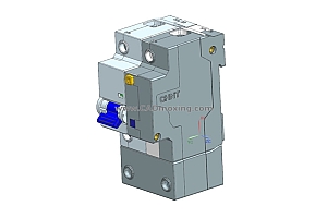 NXBLE-125 1P&N剩余电流动作断路器开关三维模型
