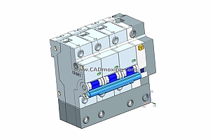 NXBLE-125G 3P剩余电流动作断路器开关三维模型