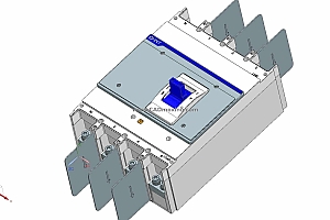 NXM-1600 4P塑料外壳式断路器三维模型