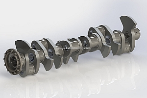 完整汽车发动机曲轴SOLIDWORKS 2024原始文件