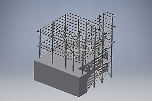 三层钢结构车间建筑设计模型