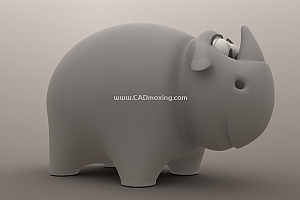 卡通可爱犀牛三维建模
