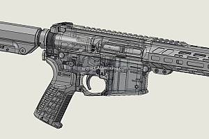 CMG全自动武器MK4-5.56mm步枪一比一模型(无弹匣)
