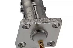 天线无线电信号4GHz-BNC同轴17.5mm-M4孔法兰连接器