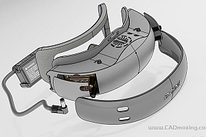 头戴式无人机VR头追眼镜方案设计模型