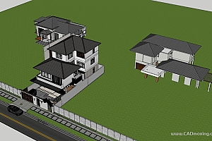 现代中式建筑别墅设计
