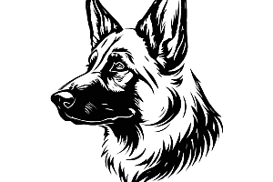 可雕刻3D牧羊犬狗头像